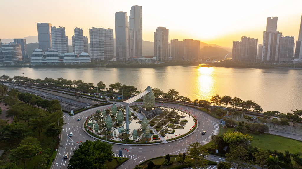 12月11日，澳门氹仔、横琴一带的景色（无人机照片）。