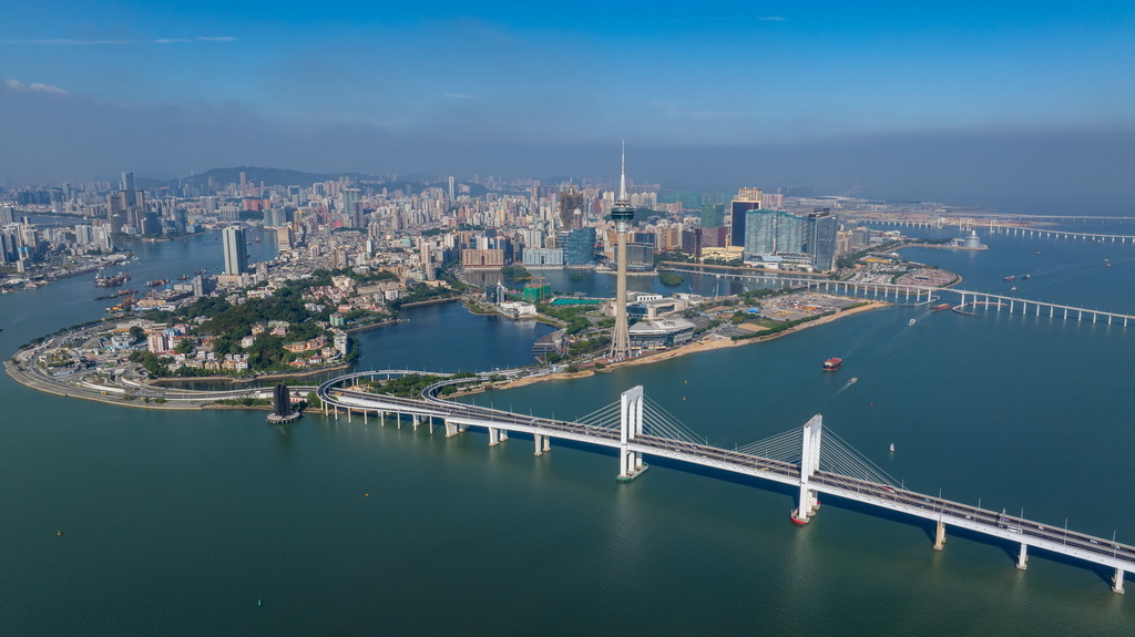 12月11日，澳门半岛的景色（无人机照片）。