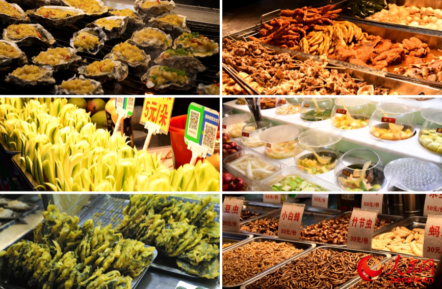 埌西夜市的各式美食。人民网 冯肖慧摄