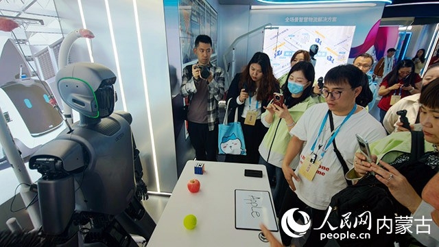 在优必选科技公司，智能机器人演示不同场景下的创新应用。人民网记者 张力洋摄